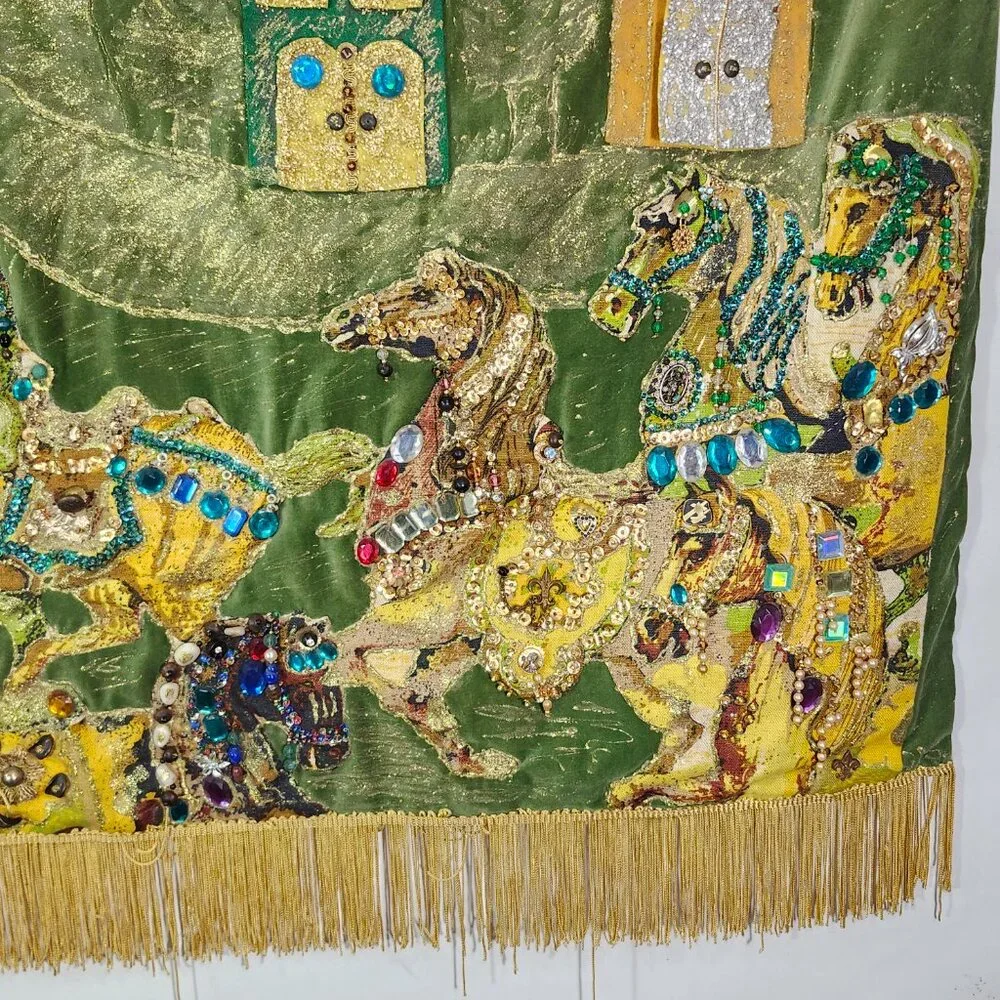 1974 Royal Ambassador Crusader Congress Patch Adorned Horse Tapestry Victoria TX